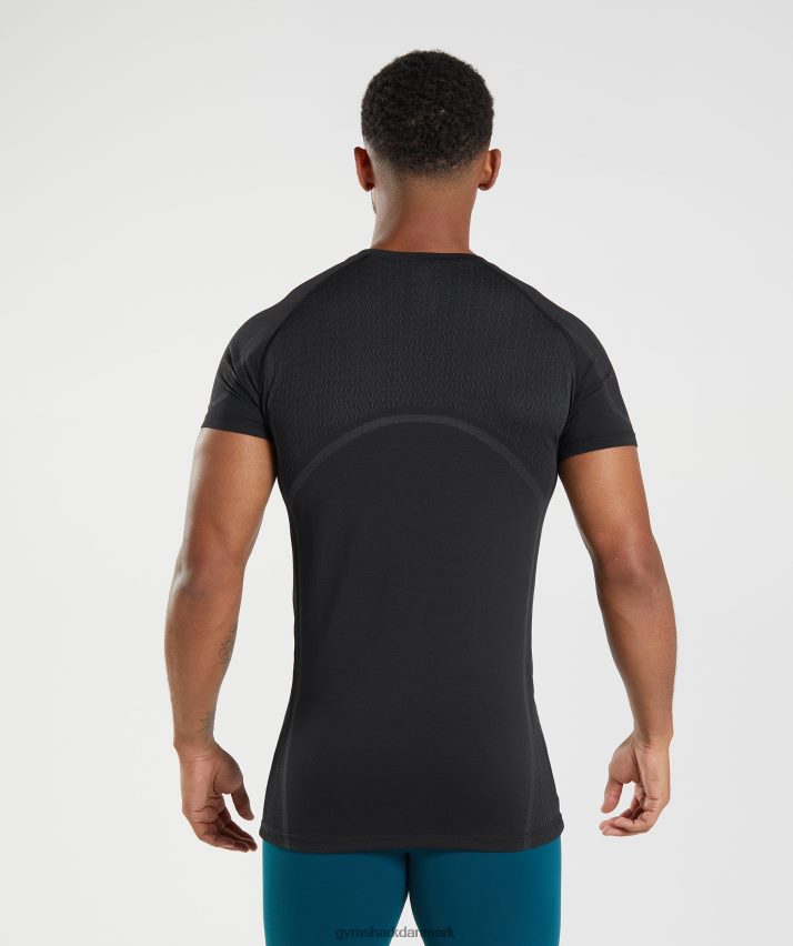 Mænd Gymshark 315 sømløs t-shirt N4ZDDN778 sort