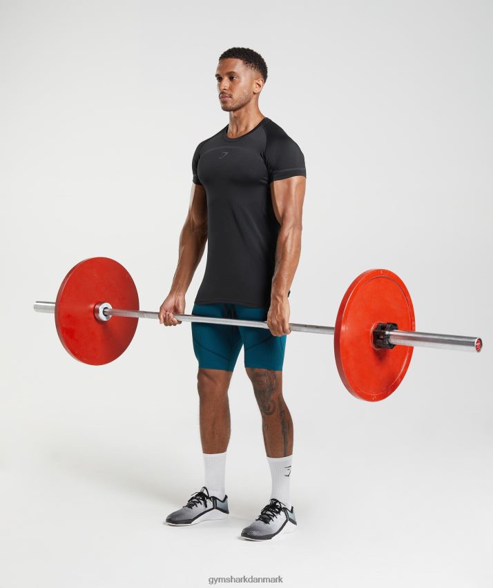 Mænd Gymshark 315 sømløs t-shirt N4ZDDN778 sort