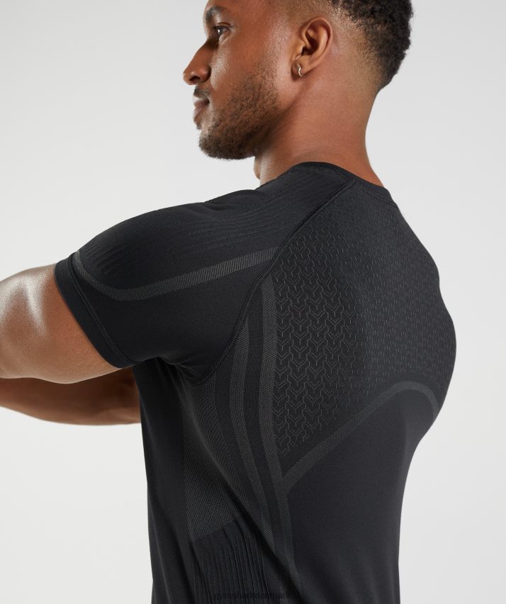 Mænd Gymshark 315 sømløs t-shirt N4ZDDN778 sort