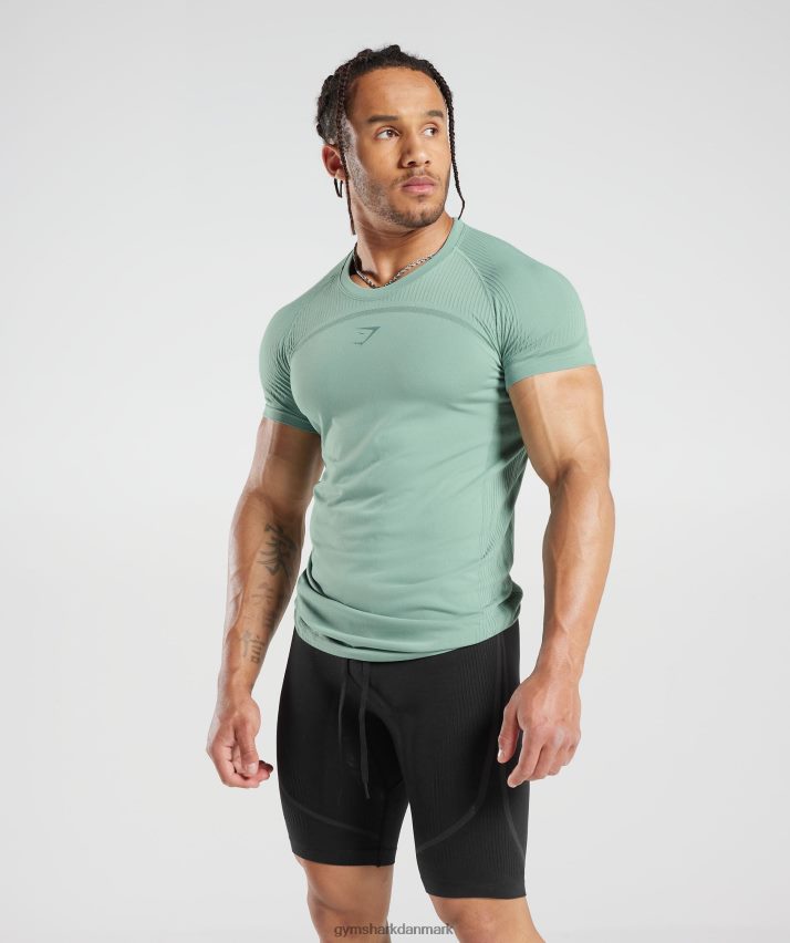 Mænd Gymshark 315 sømløs t-shirt N4ZDDN779 frost blågrøn/blæk blågrøn