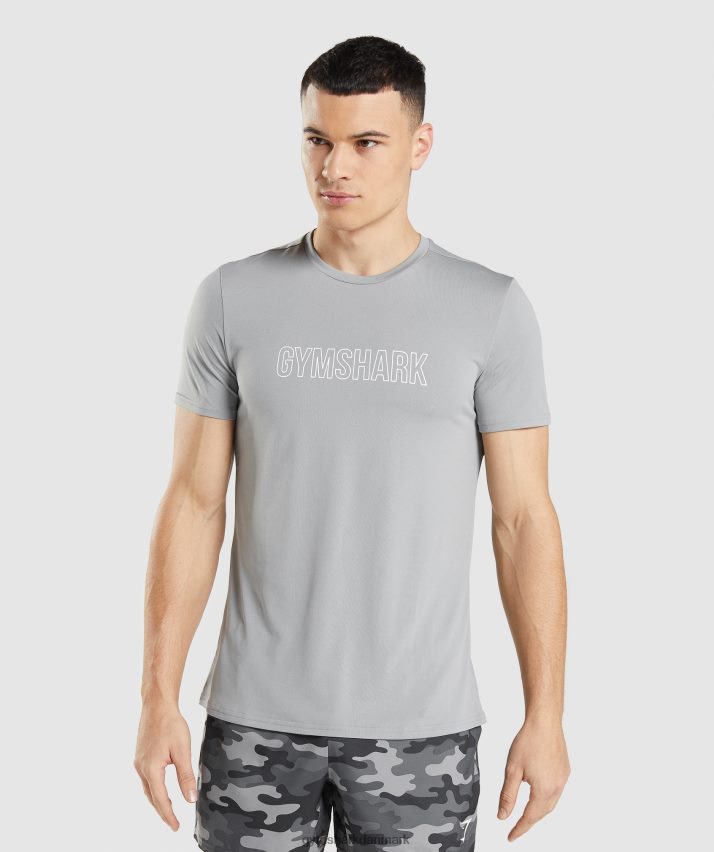 Mænd Gymshark ankomst grafisk t-shirt N4ZDDN665 røgfarvet