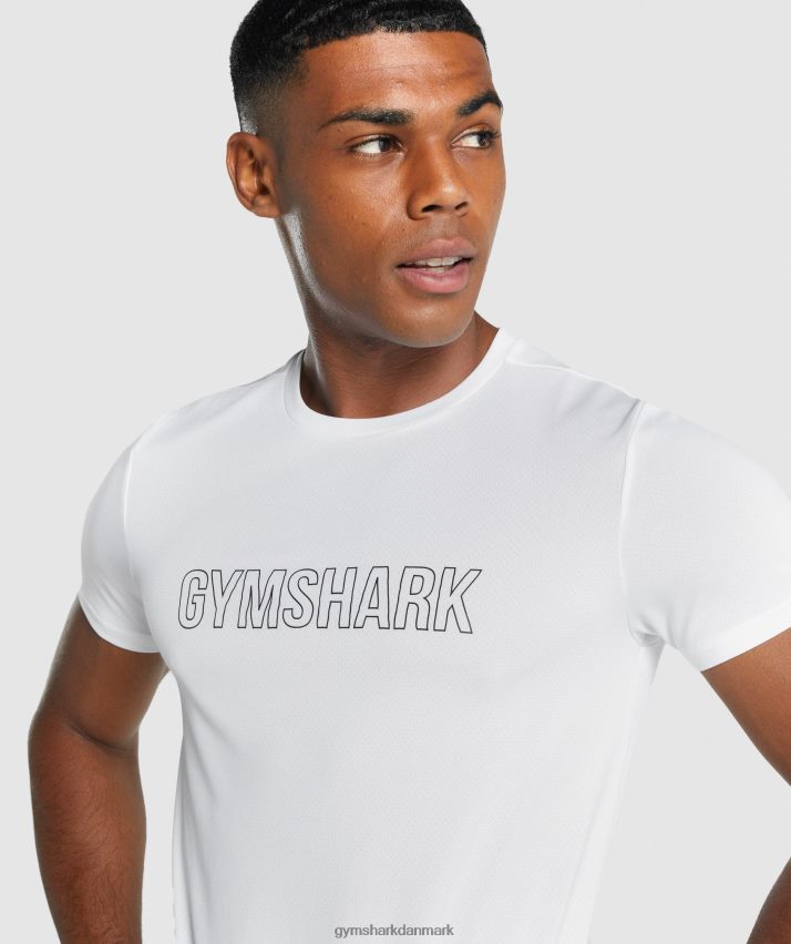 Mænd Gymshark ankomst grafisk t-shirt N4ZDDN666 hvid
