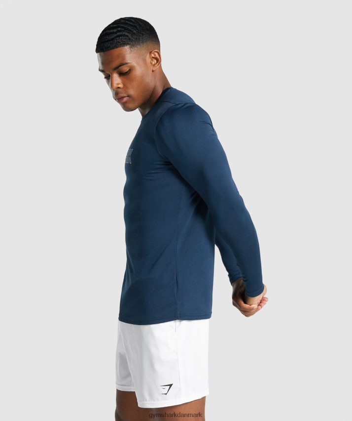 Mænd Gymshark ankomst langærmet grafisk t-shirt N4ZDDN669 flåde