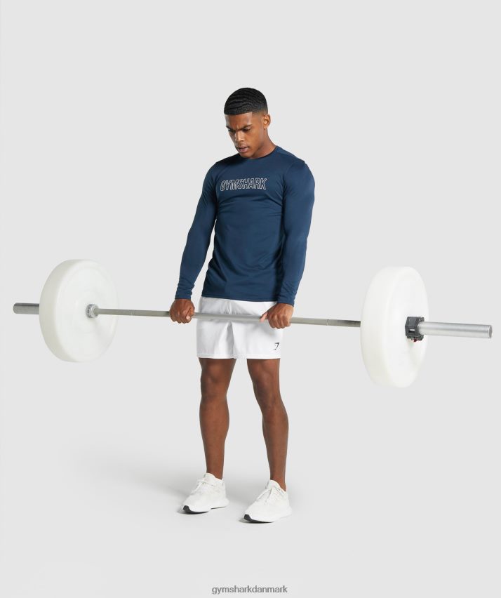 Mænd Gymshark ankomst langærmet grafisk t-shirt N4ZDDN669 flåde