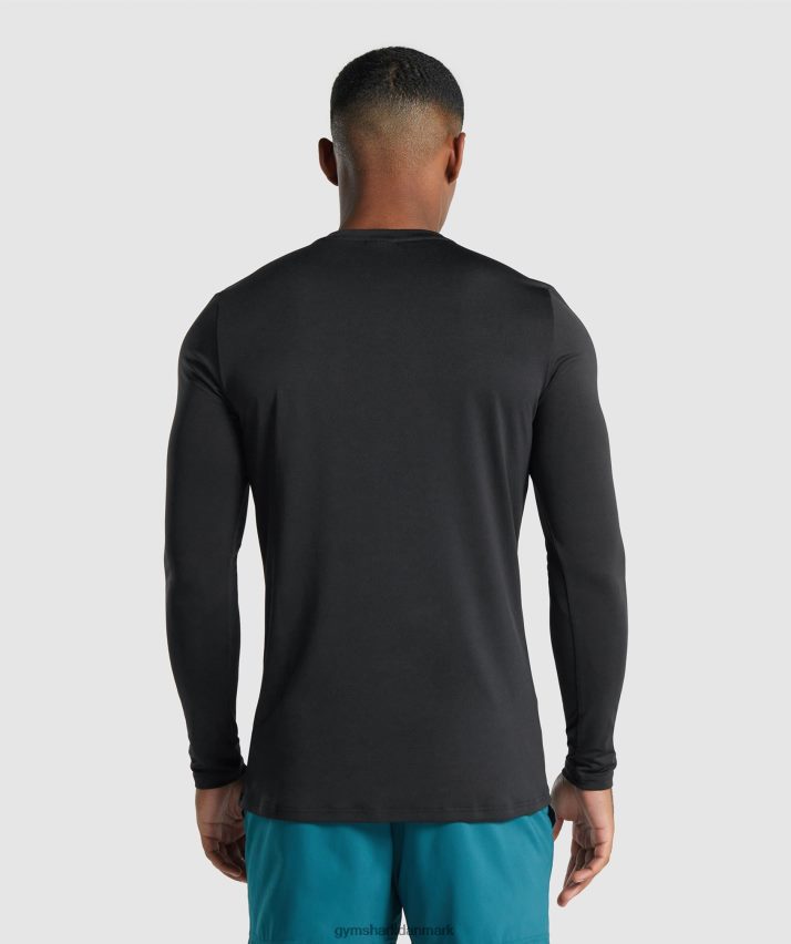 Mænd Gymshark ankomst langærmet grafisk t-shirt N4ZDDN717 sort