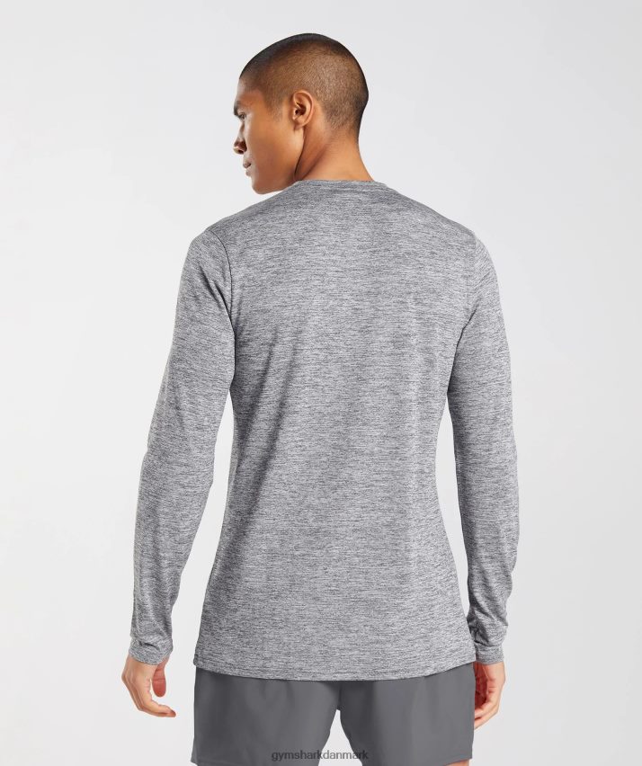 Mænd Gymshark ankomst langærmet t-shirt N4ZDDN605 silhuet grå/lys grå mergel
