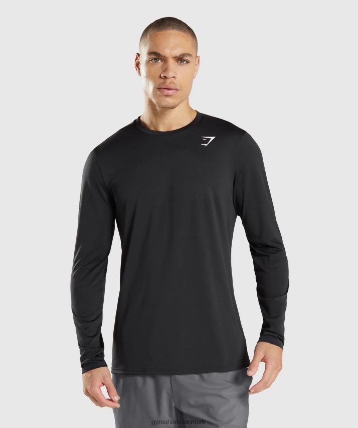 Mænd Gymshark ankomst langærmet t-shirt N4ZDDN619 sort