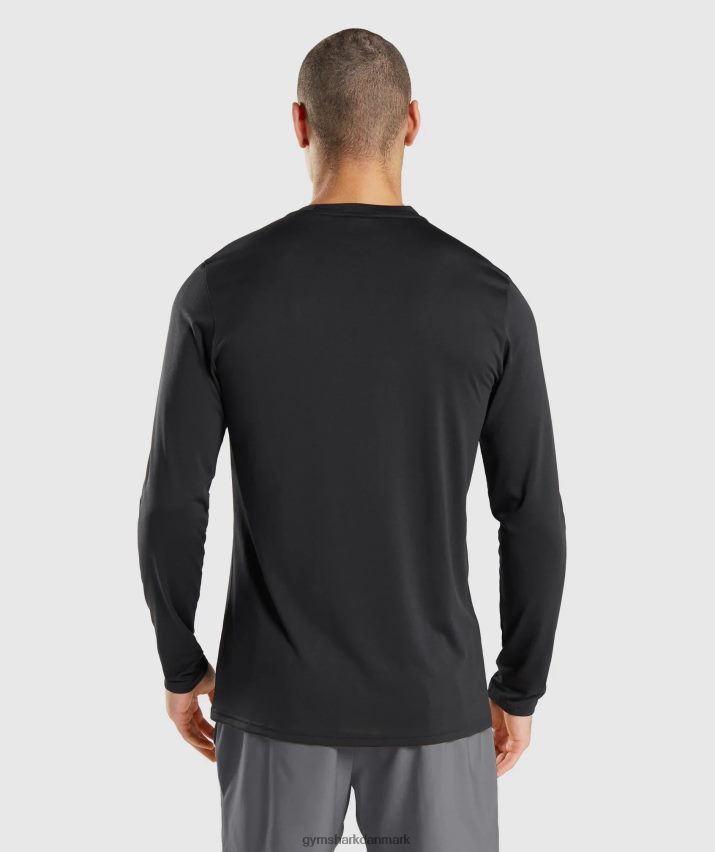 Mænd Gymshark ankomst langærmet t-shirt N4ZDDN619 sort
