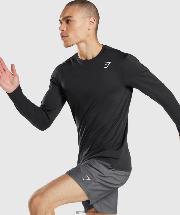 Mænd Gymshark ankomst langærmet t-shirt N4ZDDN619 sort