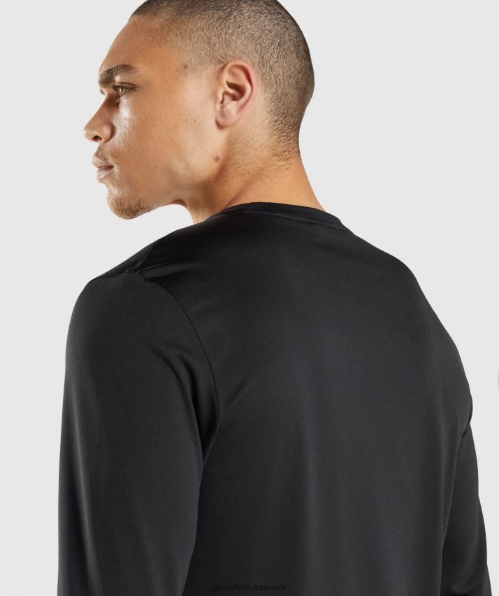 Mænd Gymshark ankomst langærmet t-shirt N4ZDDN619 sort
