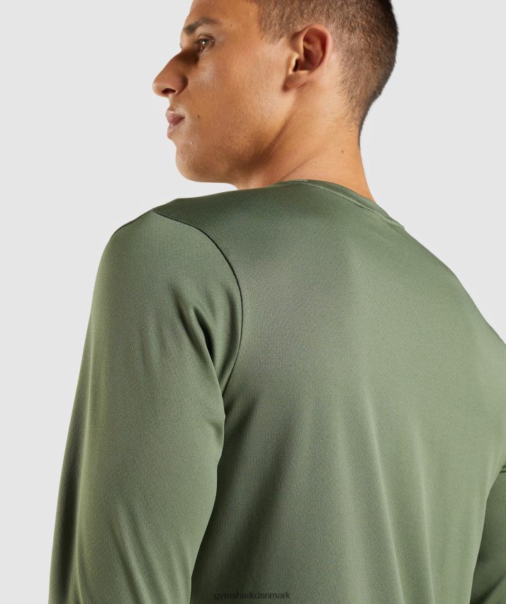 Mænd Gymshark ankomst langærmet t-shirt N4ZDDN637 kerne oliven
