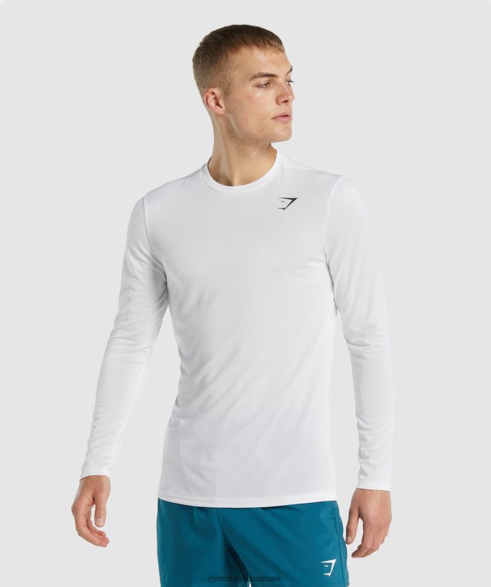 Mænd Gymshark ankomst langærmet t-shirt N4ZDDN649 hvid