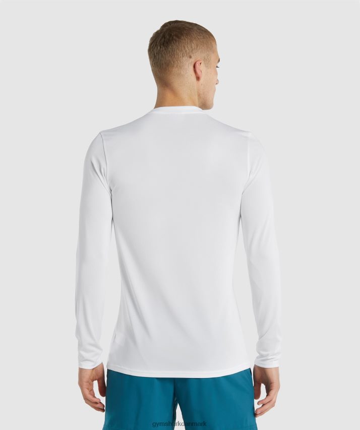 Mænd Gymshark ankomst langærmet t-shirt N4ZDDN649 hvid