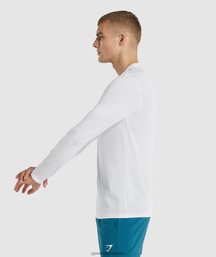 Mænd Gymshark ankomst langærmet t-shirt N4ZDDN649 hvid