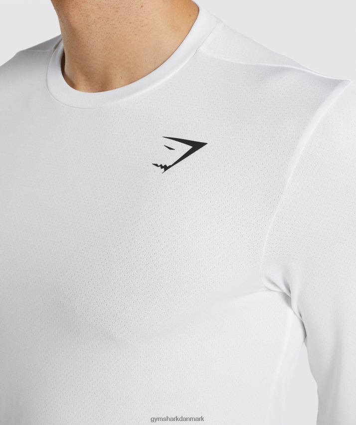 Mænd Gymshark ankomst langærmet t-shirt N4ZDDN649 hvid