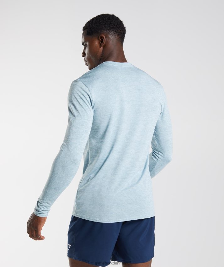 Mænd Gymshark ankomst mergel langærmet t-shirt N4ZDDN730 isbjerg blå/isblå mergel