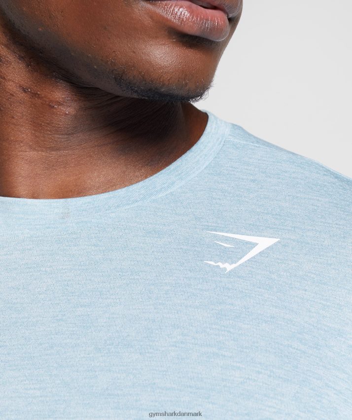 Mænd Gymshark ankomst mergel langærmet t-shirt N4ZDDN730 isbjerg blå/isblå mergel