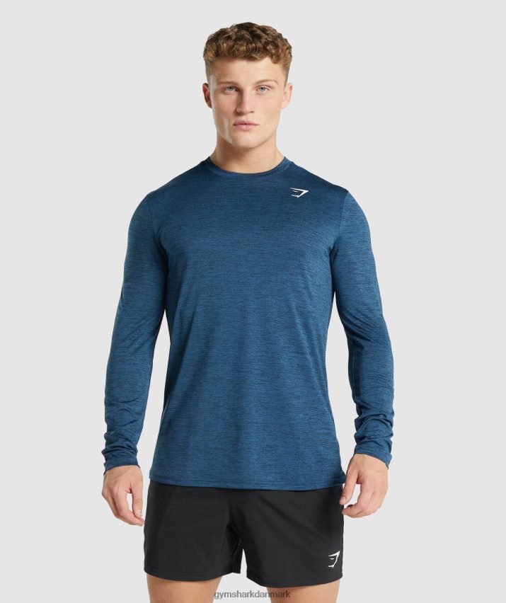 Mænd Gymshark ankomst mergel langærmet t-shirt N4ZDDN755 navy mergel