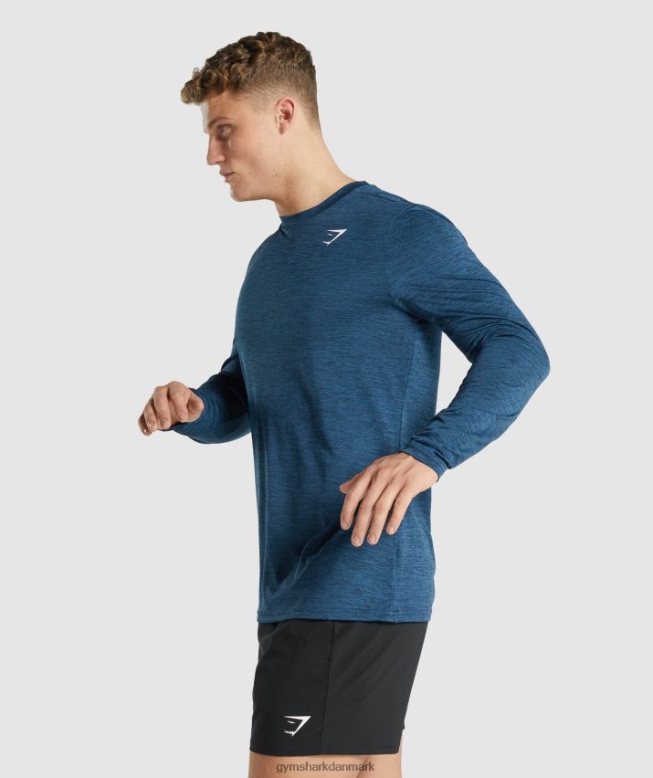 Mænd Gymshark ankomst mergel langærmet t-shirt N4ZDDN755 navy mergel