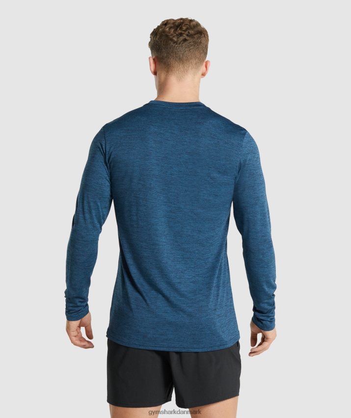 Mænd Gymshark ankomst mergel langærmet t-shirt N4ZDDN755 navy mergel