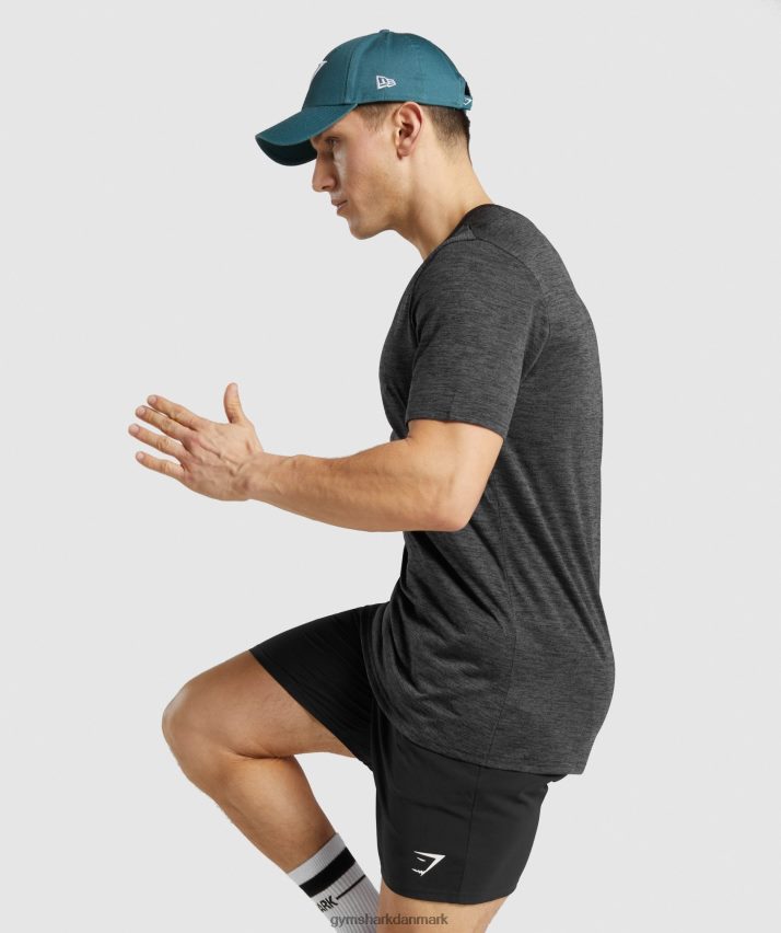 Mænd Gymshark ankomst mergel t-shirt N4ZDDN612 sort