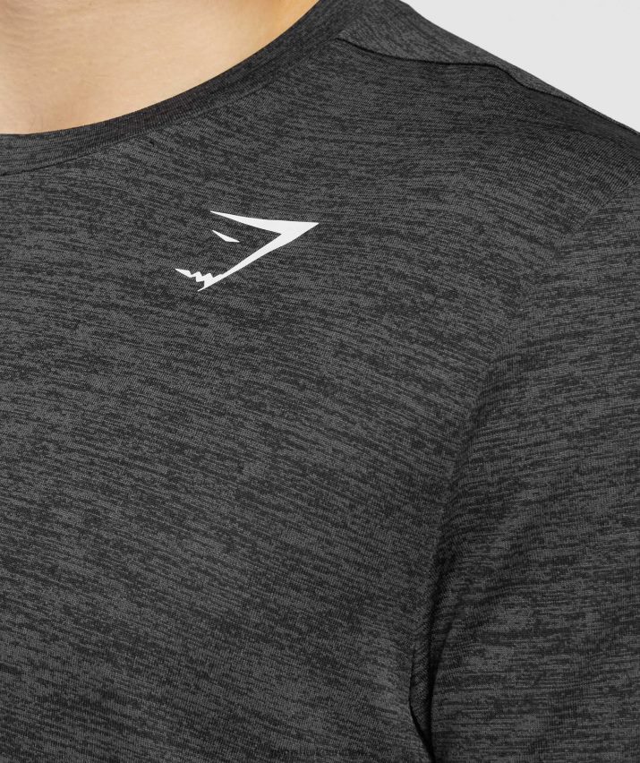 Mænd Gymshark ankomst mergel t-shirt N4ZDDN612 sort