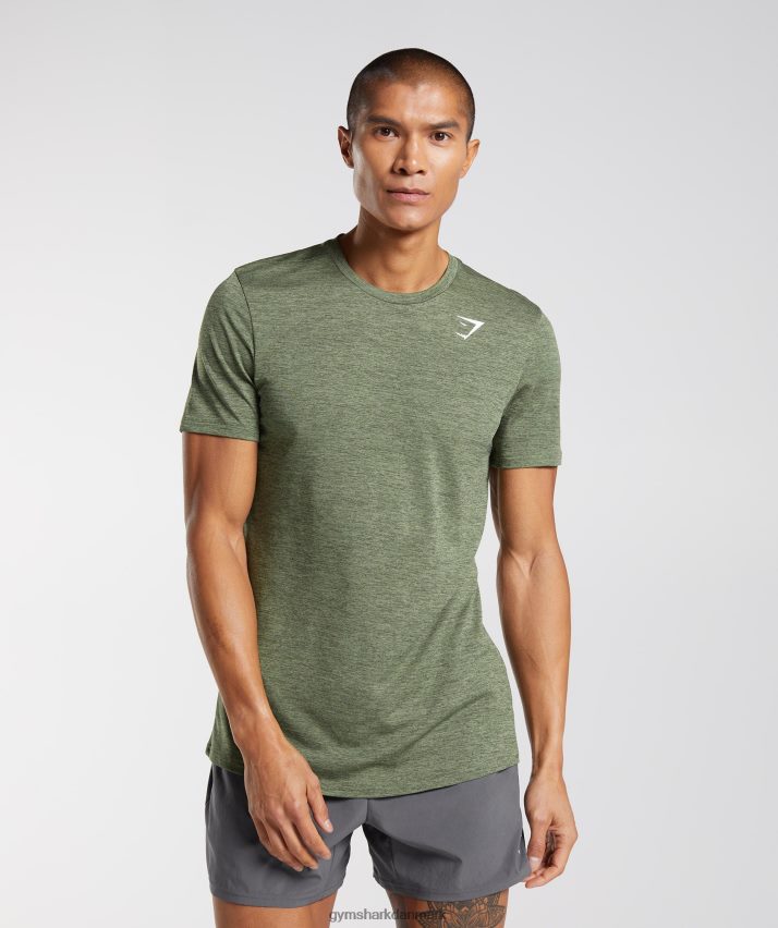 Mænd Gymshark ankomst mergel t-shirt N4ZDDN639 kerne oliven/kalamata oliven mergel