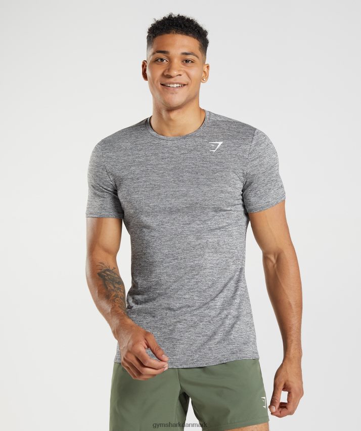 Mænd Gymshark ankomst mergel t-shirt N4ZDDN660 silhuet grå/lys grå mergel