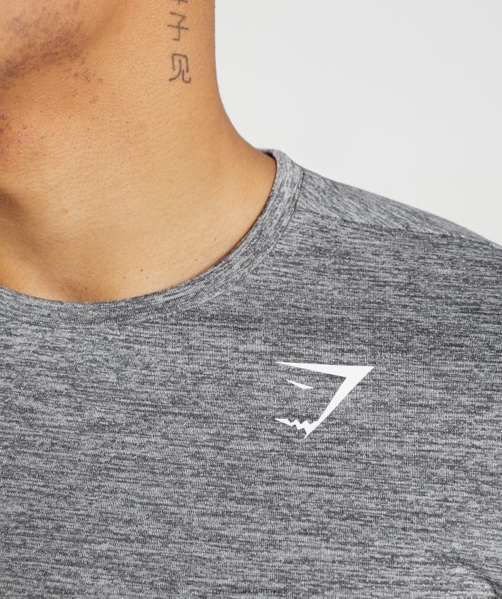 Mænd Gymshark ankomst mergel t-shirt N4ZDDN660 silhuet grå/lys grå mergel