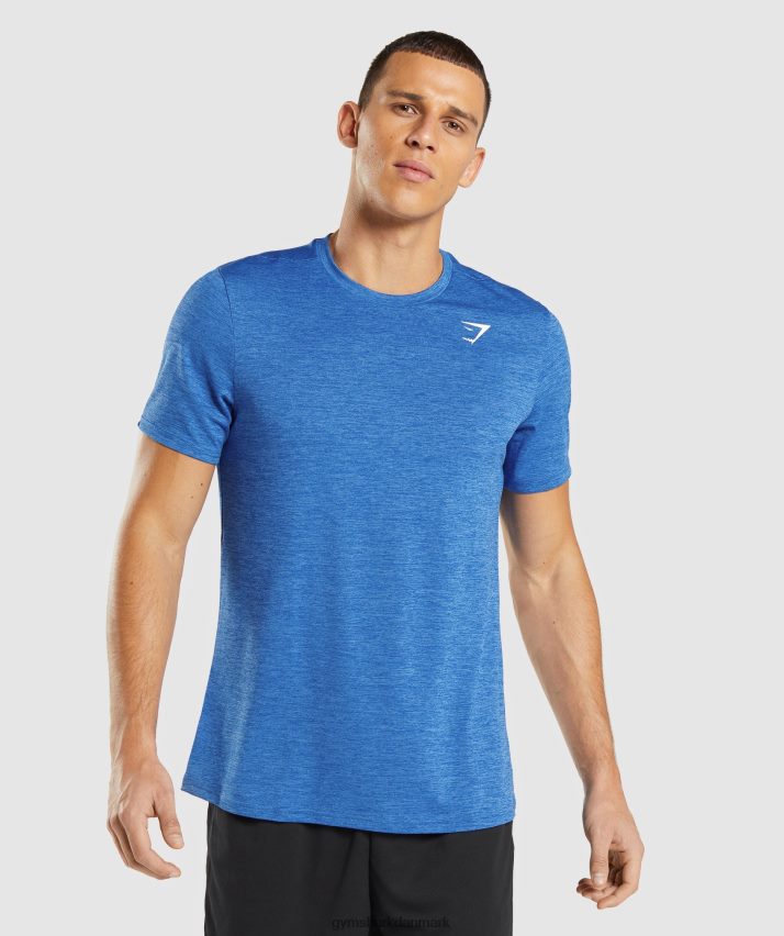 Mænd Gymshark ankomst mergel t-shirt N4ZDDN679 atletisk blå/spydblå mergel