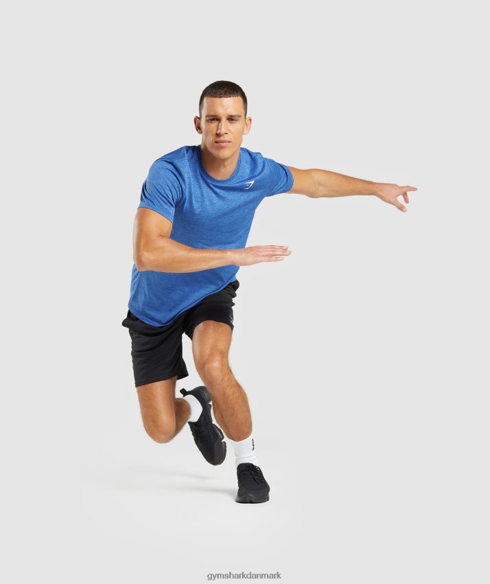 Mænd Gymshark ankomst mergel t-shirt N4ZDDN679 atletisk blå/spydblå mergel