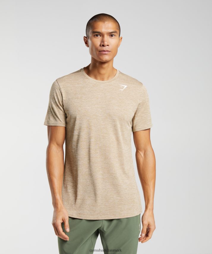 Mænd Gymshark ankomst mergel t-shirt N4ZDDN782 ristet brun/kamelbrun mergel