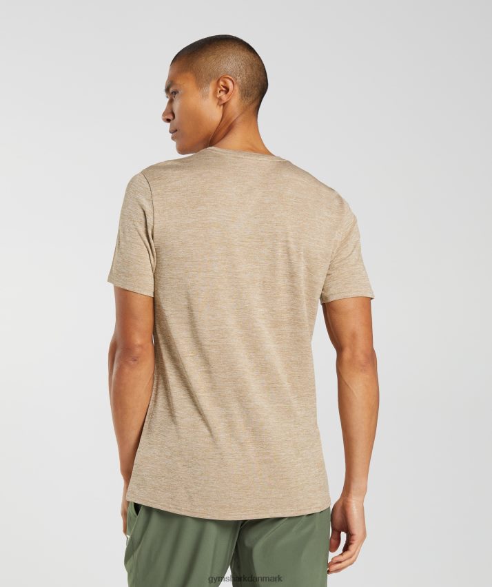 Mænd Gymshark ankomst mergel t-shirt N4ZDDN782 ristet brun/kamelbrun mergel