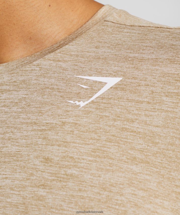Mænd Gymshark ankomst mergel t-shirt N4ZDDN782 ristet brun/kamelbrun mergel