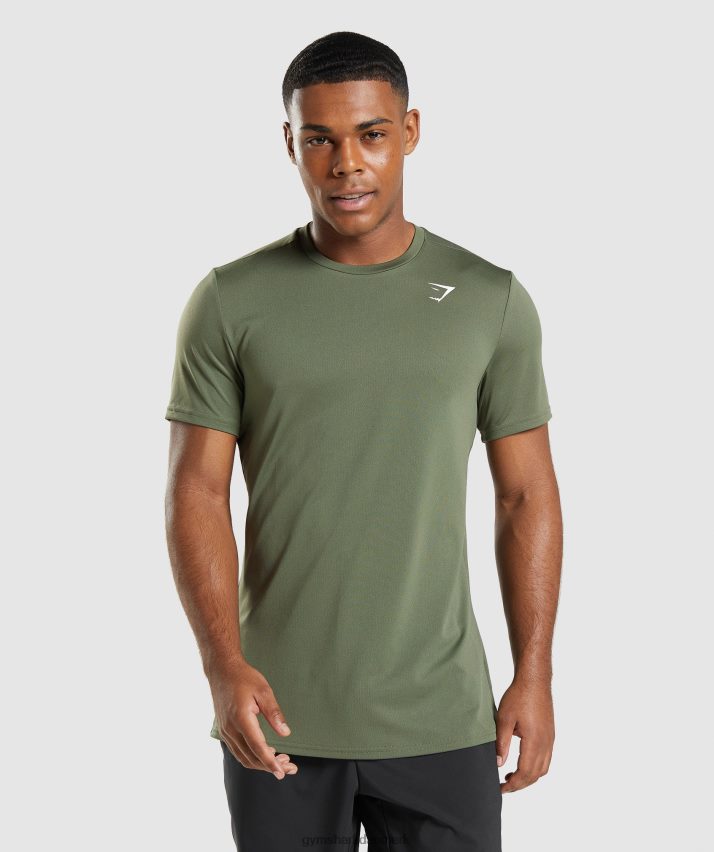 Mænd Gymshark ankomst t-shirt N4ZDDN627 kerne oliven