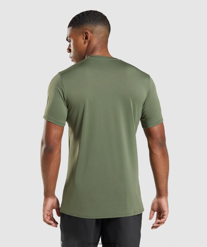 Mænd Gymshark ankomst t-shirt N4ZDDN627 kerne oliven