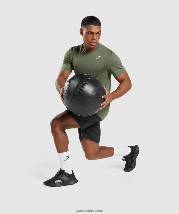 Mænd Gymshark ankomst t-shirt N4ZDDN627 kerne oliven