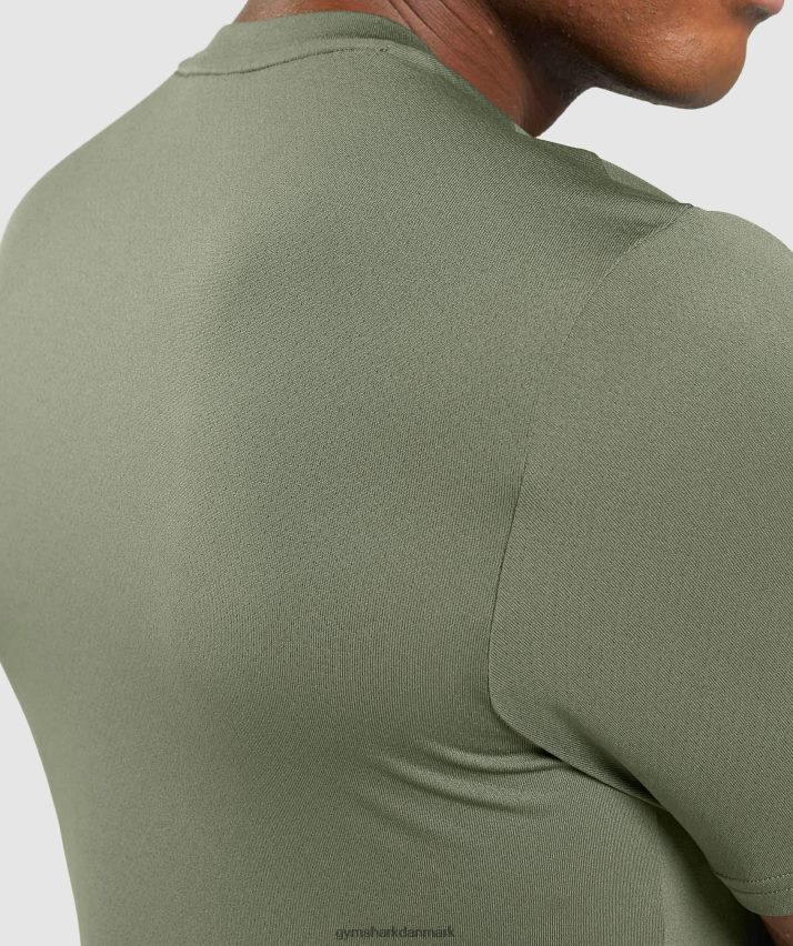 Mænd Gymshark ankomst t-shirt N4ZDDN627 kerne oliven