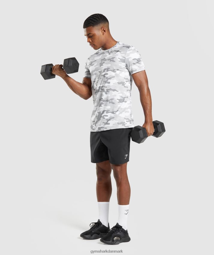 Mænd Gymshark ankomst t-shirt N4ZDDN691 lys grå camo