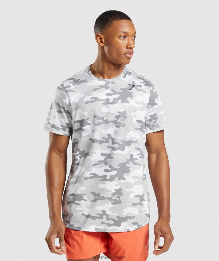Mænd Gymshark ankomst t-shirt N4ZDDN724 lysegrå print