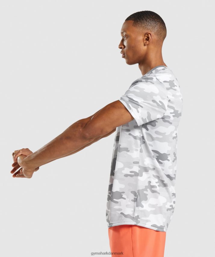 Mænd Gymshark ankomst t-shirt N4ZDDN724 lysegrå print