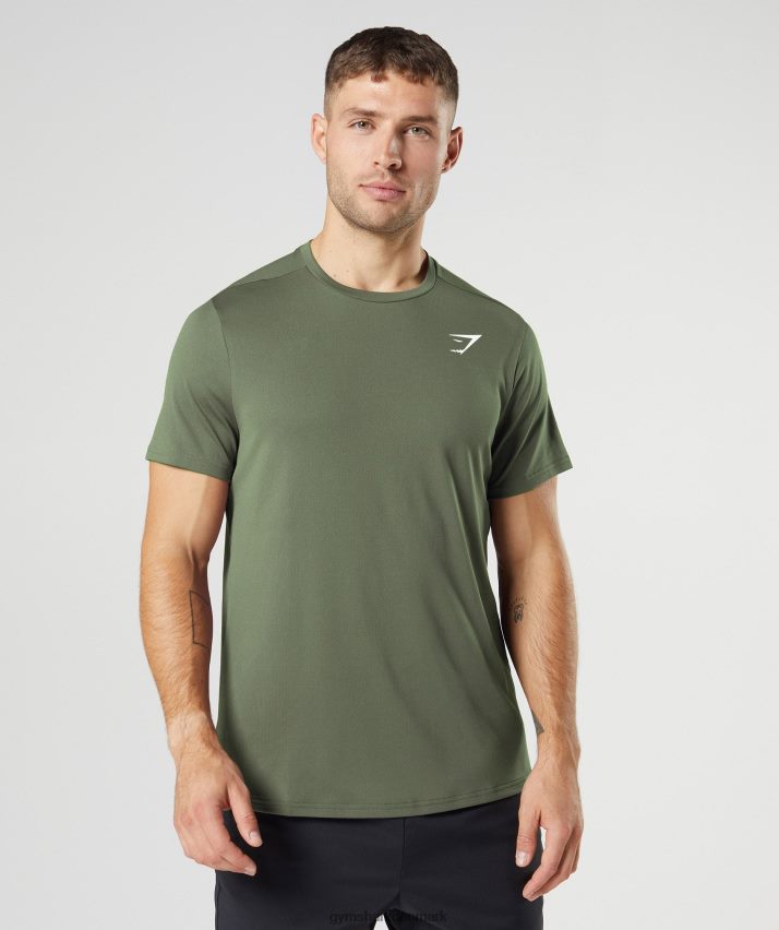 Mænd Gymshark ankomst t-shirt N4ZDDN732 kerne oliven