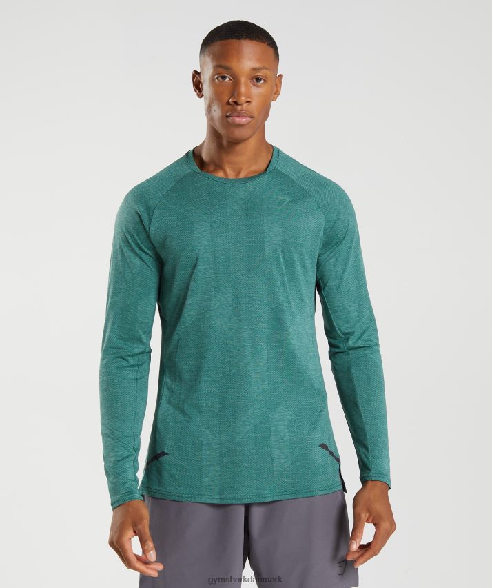 Mænd Gymshark apex langærmet t-shirt N4ZDDN608 skovgrøn/hoyagrøn