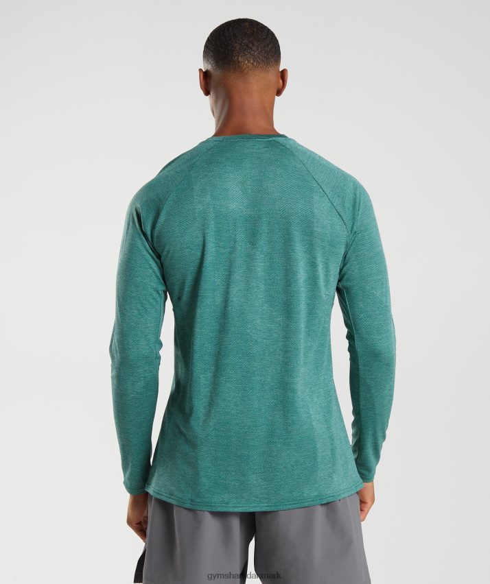 Mænd Gymshark apex langærmet t-shirt N4ZDDN608 skovgrøn/hoyagrøn