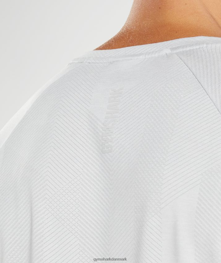 Mænd Gymshark apex langærmet t-shirt N4ZDDN613 lys grå/hvid