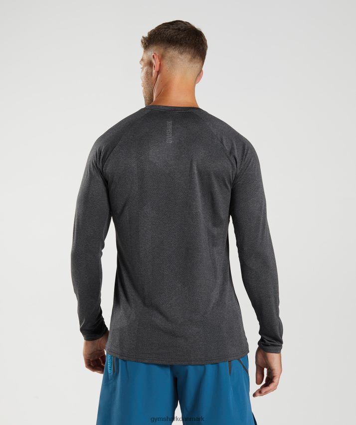 Mænd Gymshark apex langærmet t-shirt N4ZDDN653 sort/silhouette grå