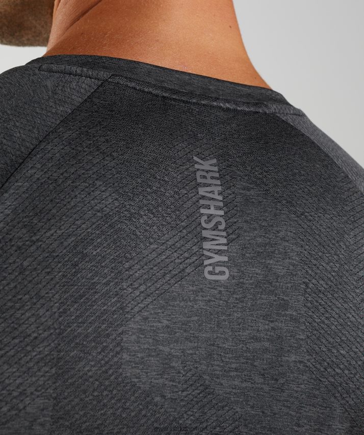 Mænd Gymshark apex langærmet t-shirt N4ZDDN653 sort/silhouette grå