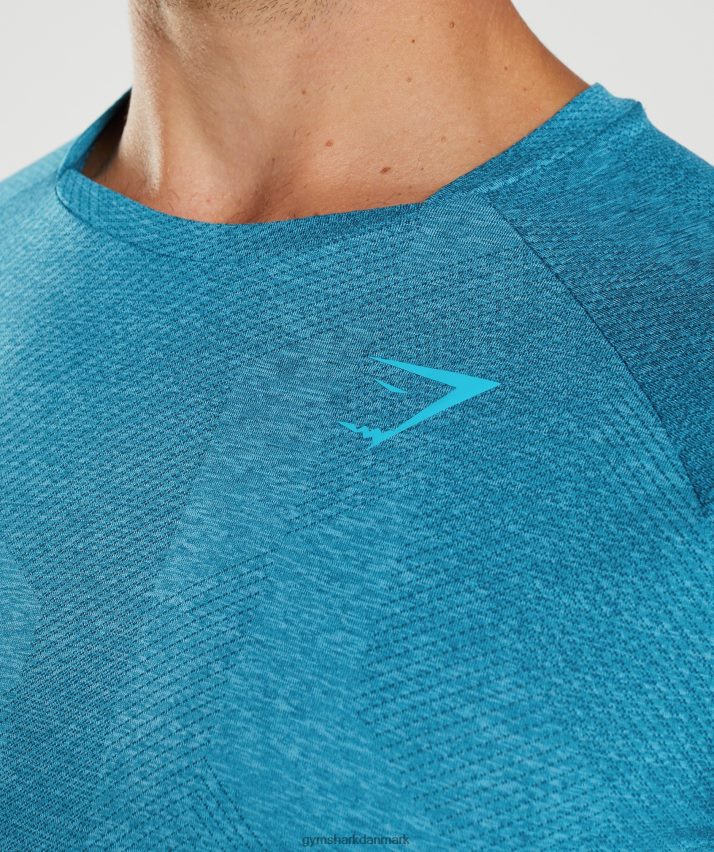 Mænd Gymshark apex langærmet t-shirt N4ZDDN672 atlantisk blå/hajblå