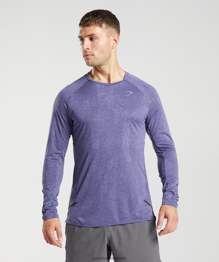 Mænd Gymshark apex langærmet t-shirt N4ZDDN707 neptun lilla/fløjlslilla
