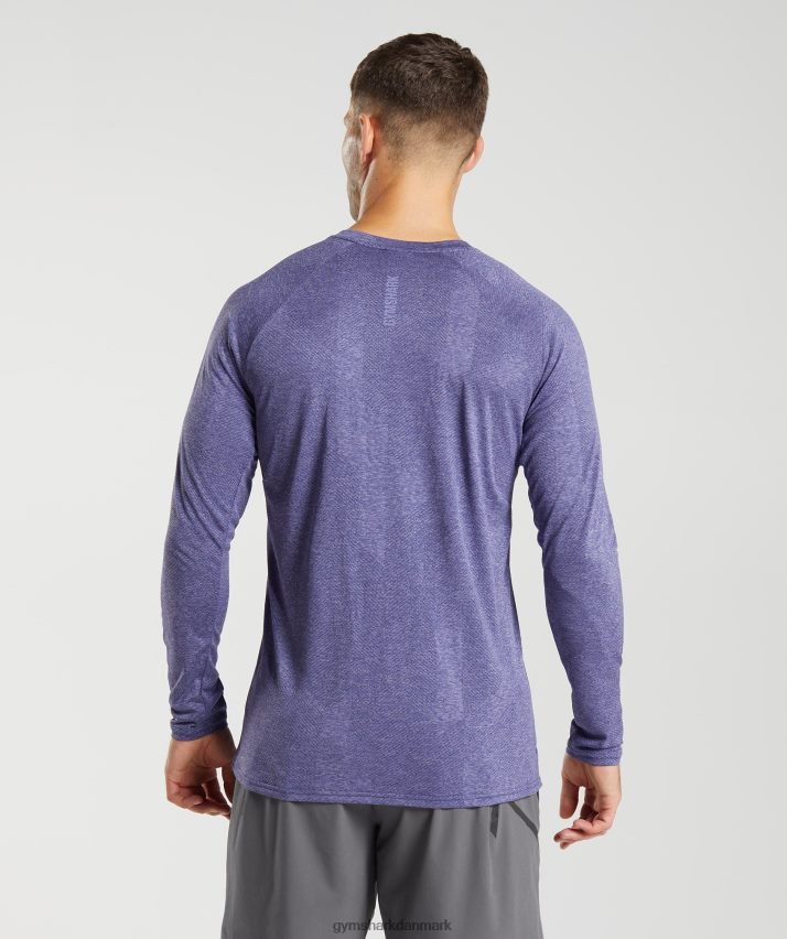 Mænd Gymshark apex langærmet t-shirt N4ZDDN707 neptun lilla/fløjlslilla